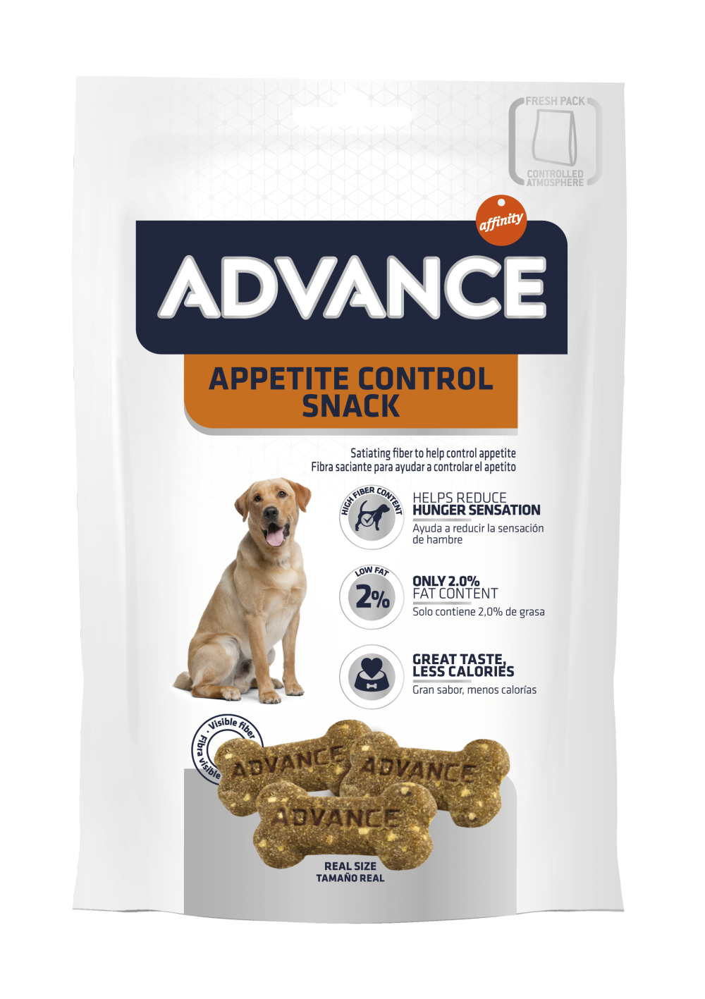 Advance Appetite Control Snack para Perros – Snacks Saciantes (150g)