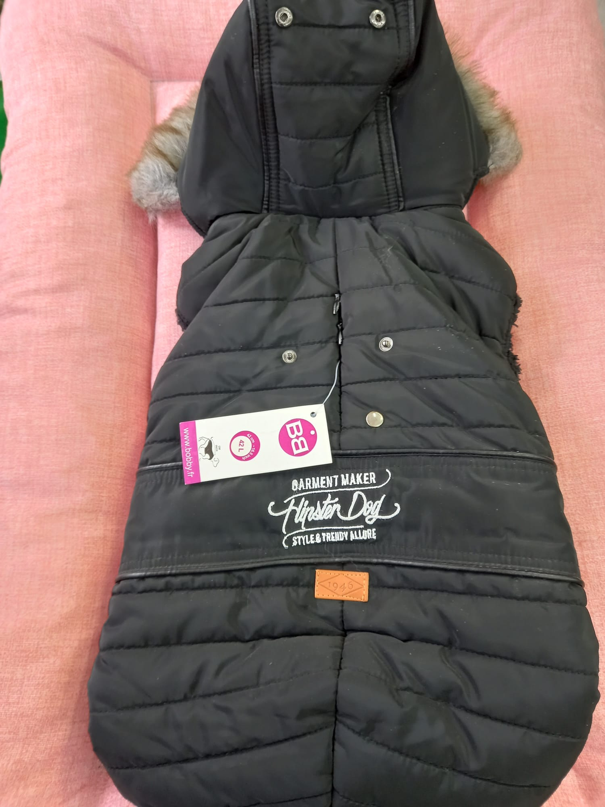 Abrigo Lola Negro Talla 42 con Capucha | Frío e Invierno
