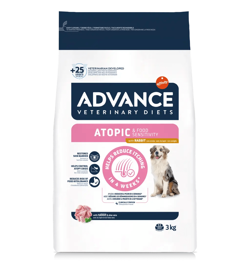 Advance Veterinary Diets Atopic Pienso Hipoalergénico con Conejo para Perros – 3 kg