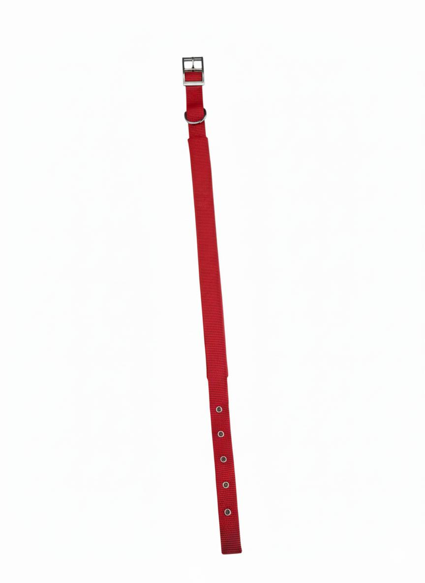 Collar Nylon Acolchado Rojo 25mm x 70cm