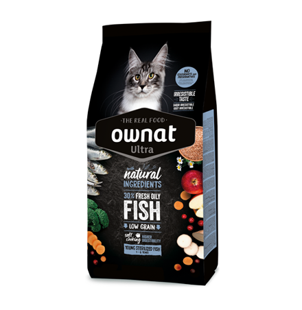 Ownat Ultra Young Sterilized Fish Pienso para Gatos Jóvenes Esterilizados 1-7 años 1,5kg