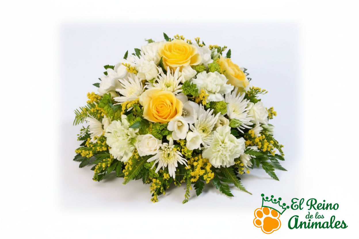 Centro de Flores Nº7 - Arreglo Floral con Rosas Amarillas y Crisantemos