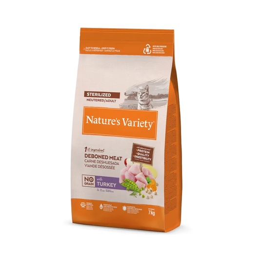 Nature's Variety Original No Grain Sterilized - Pienso Sin Cereales con Pavo para Gatos Esterilizados 7kg