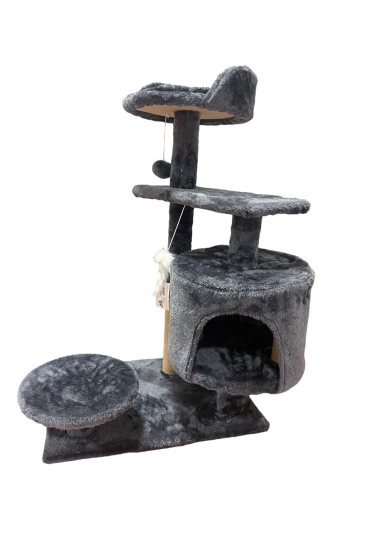 Rascador para Gatos Berlin - 3 Alturas con Caseta - 53x40x88cm