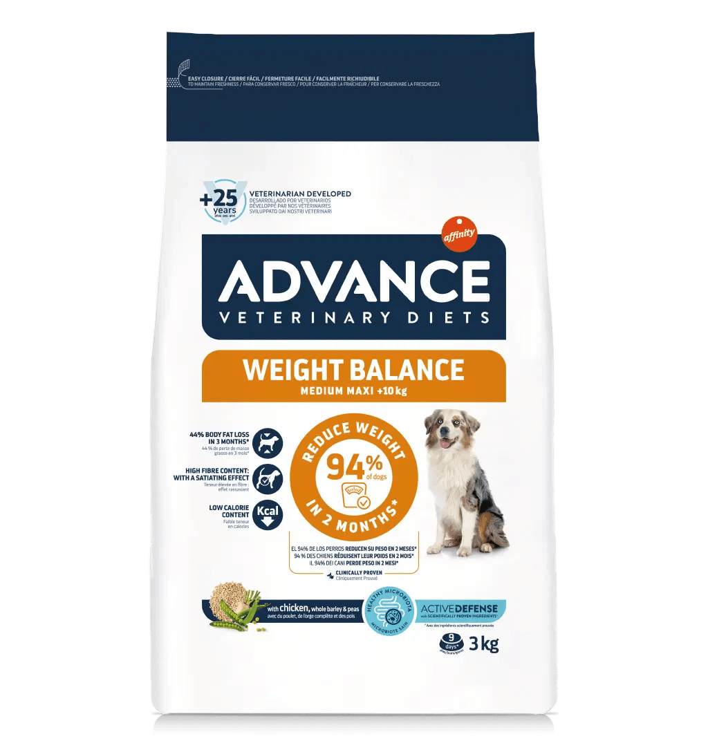 Advance Veterinary Diets Weight Balance Medium/Maxi Pienso Dietético para Perros con Sobrepeso – 3 kg