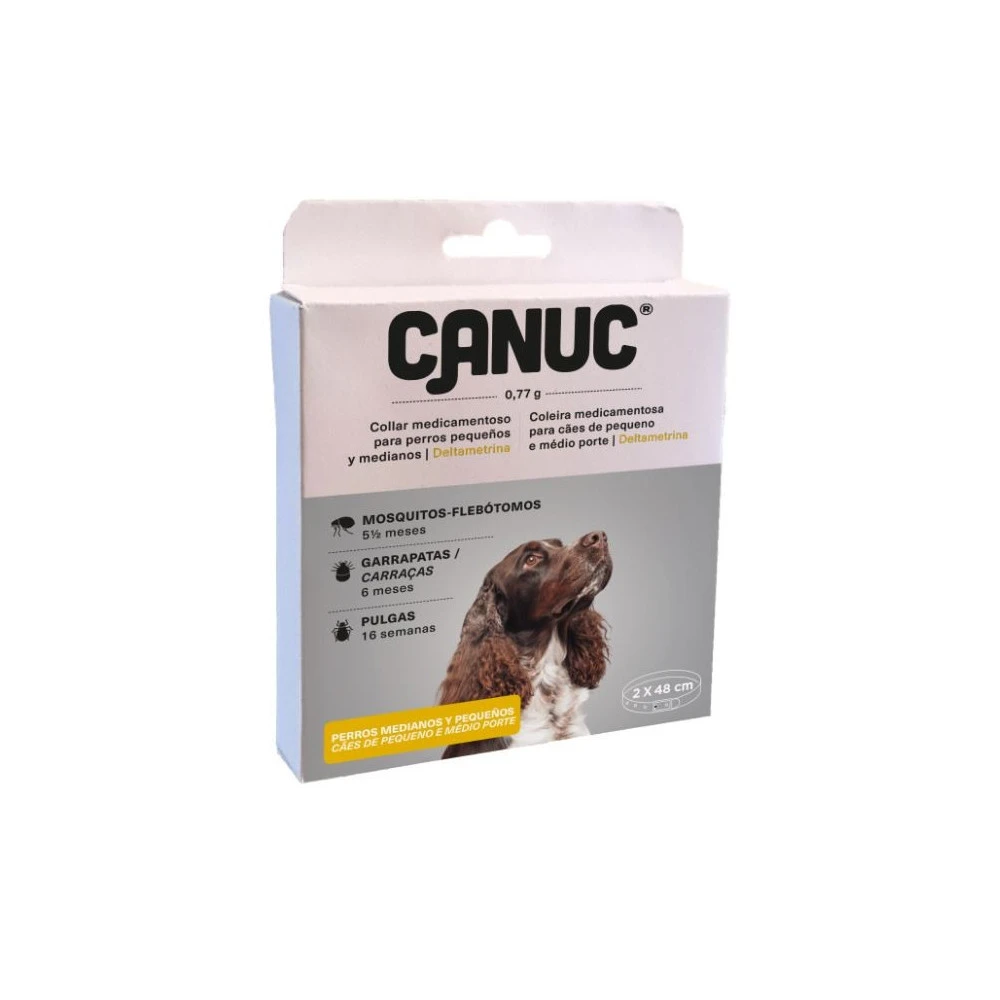 Collar Canuc Deltametrina para Perros Pequeños y Medianos 2 unidades