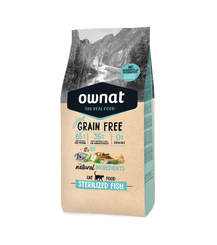 Ownat Grain Free Just Sterilized Fish Pienso Sin Cereales para Gatos Esterilizados – 1 kg