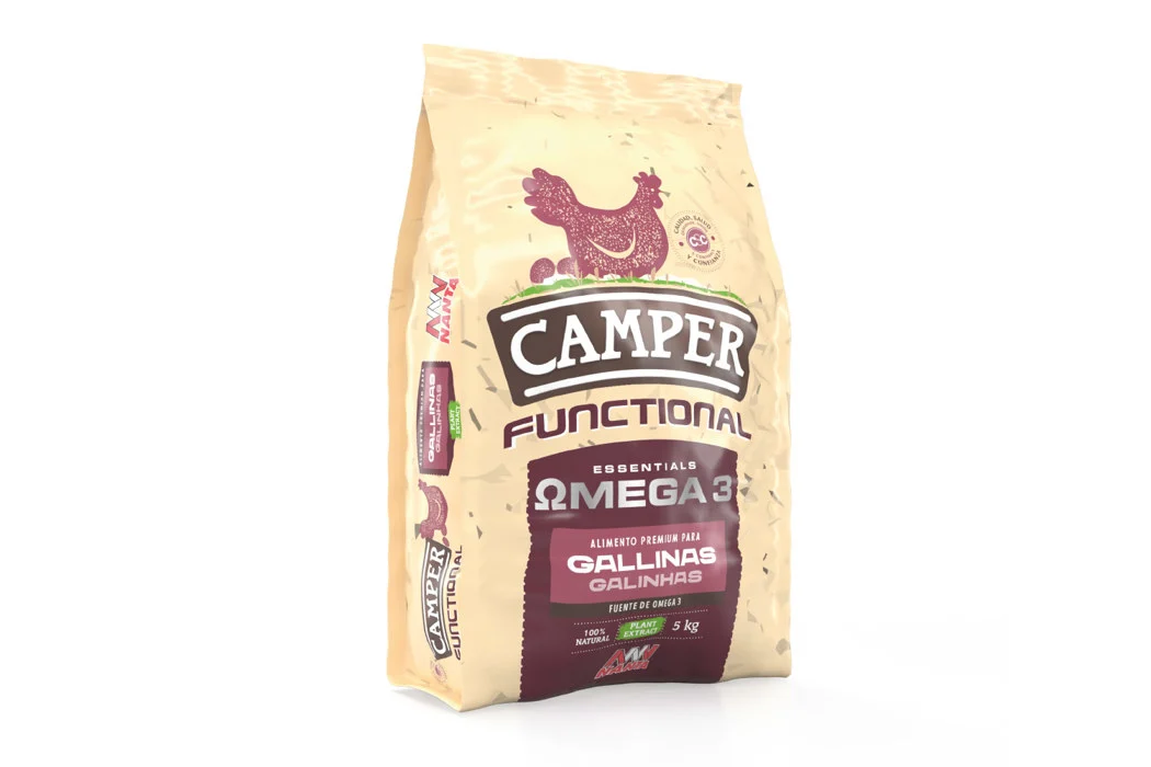 Pienso Camper Functional Omega 3 para Gallinas de Puesta 25kg – Huevos enriquecidos en Omega 3
