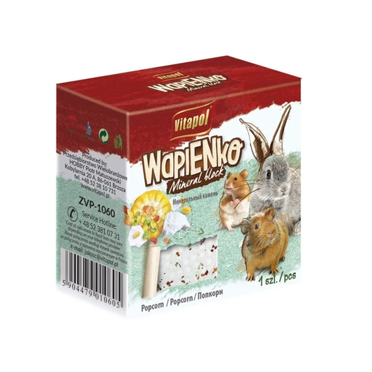 Vitapol Wapienko - Bloque de Mineral PopCorn para Roedores y Conejos 40g