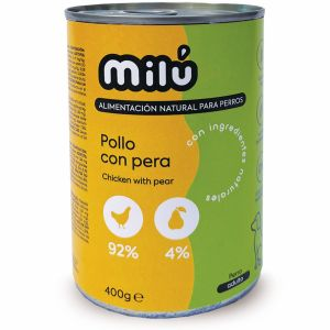 Milú Alimento Húmedo de Pollo con Pera para Perros – 400 g