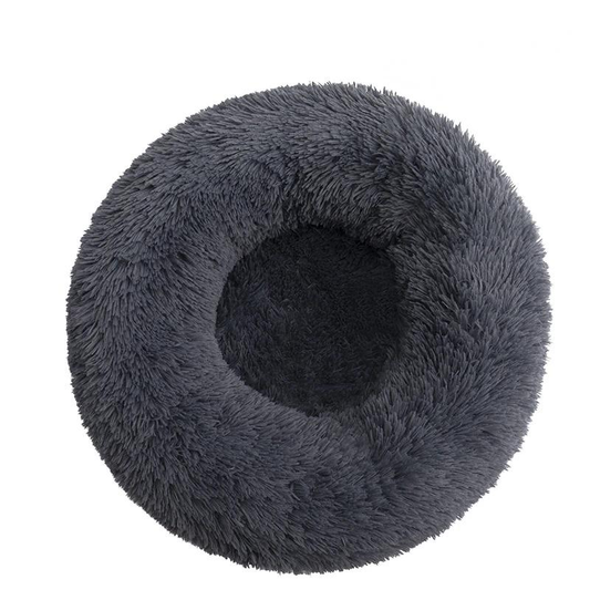 Cama Donut Antiestrés Perros Redonda 60cm gris