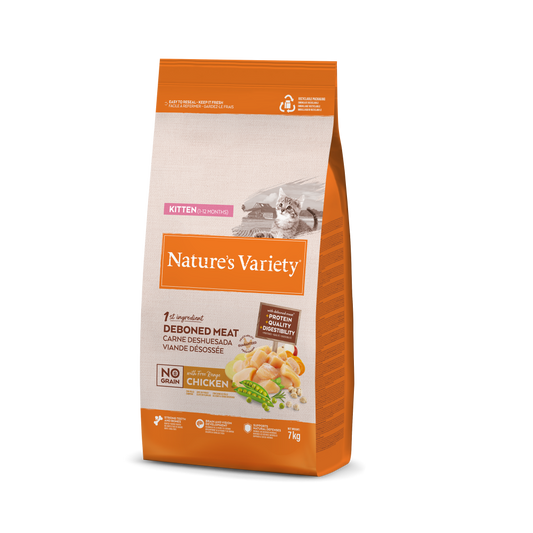 Nature's Variety Selected No Grain Kitten - Pienso Sin Cereales con Pollo Campero para Gatitos 7kg