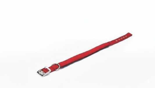 Collar Nylon Acolchado Rojo 15mm x 45cm