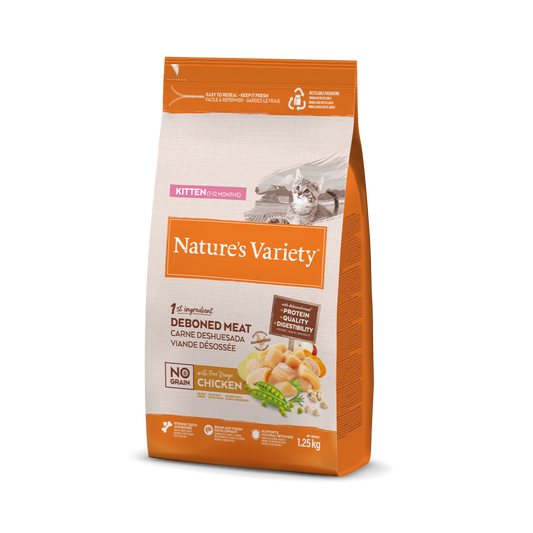 Nature's Variety Selected No Grain Kitten - Pienso Sin Cereales con Pollo Campero para Gatitos 1.25kg