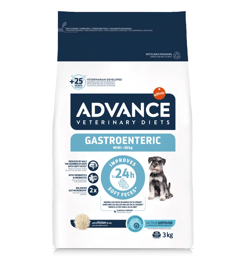 Advance Gastroenteric Mini Pienso Dietético para Perros Pequeños con Problemas Digestivos – 3 kg