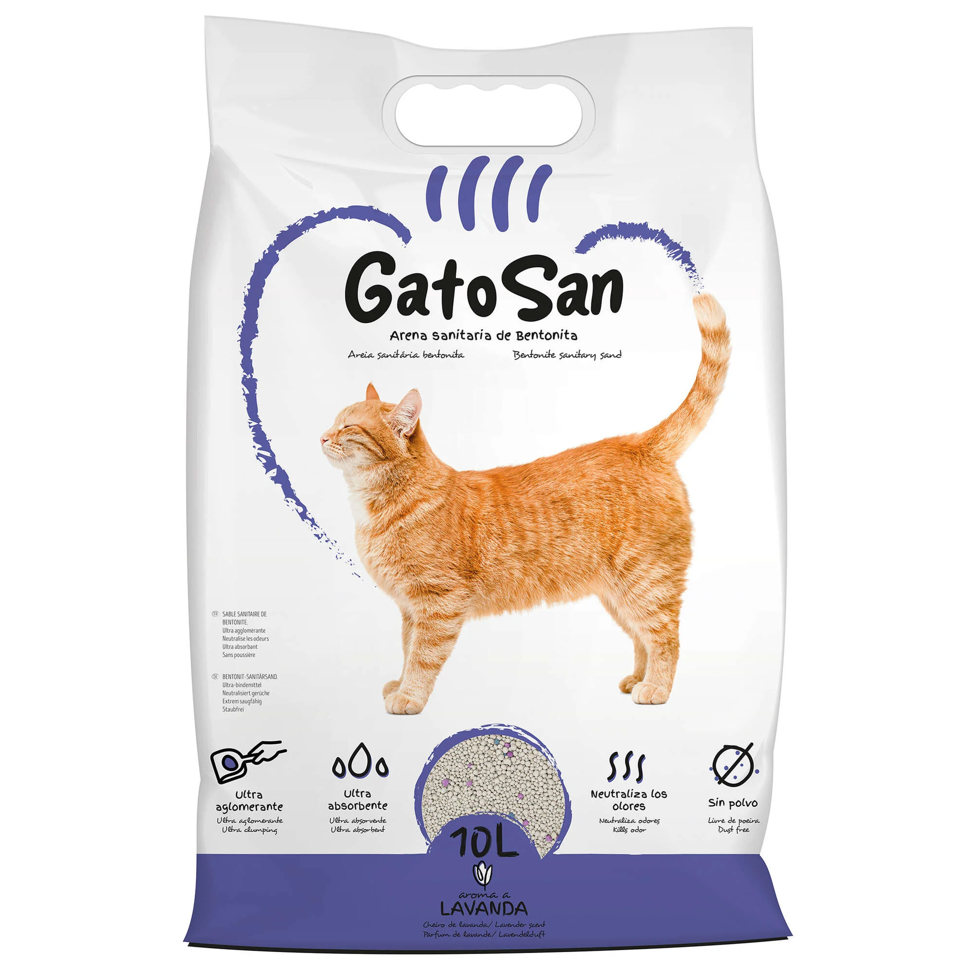 Arena Sanitaria de Bentonita GatoSan Lavanda - 10L