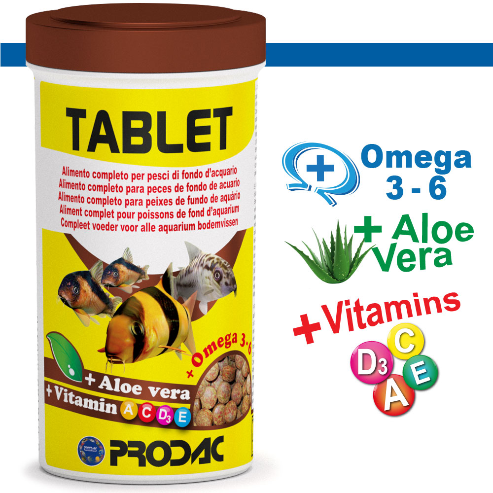 Prodac Tablet 100ml | Tabletas para Peces de Fondo con Omega 3-6 y Aloe Vera