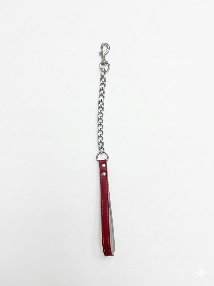 Correa Metal y Cuero Amazone Granate/Gris 50cm | Paseo Elegante