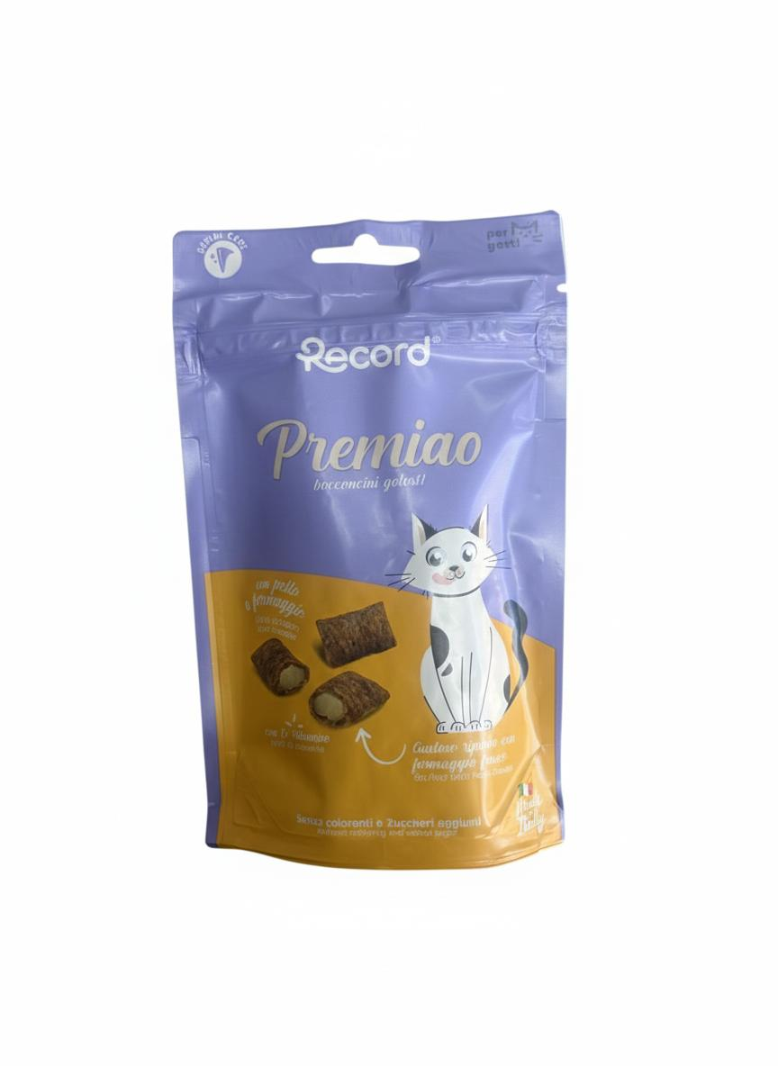 Record Premiao Pollo con Queso Snack con Relleno Cremoso para Gatos – 50 g