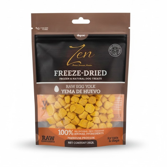 ZEN Freeze Dried Yema de huevo cruda cortada y liofilizada 25gr
