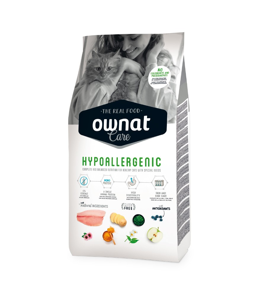 Ownat Care Hypoallergenic Pienso para Gatos con Sensibilidades Alimentarias – 3 kg