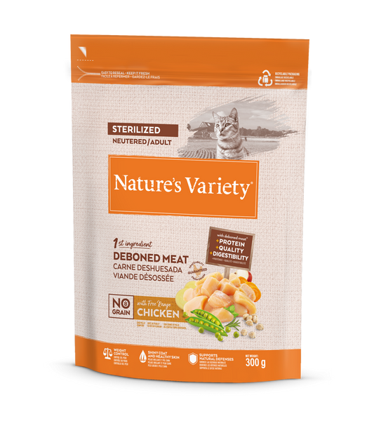 Nature's Variety Selected No Grain Sterilized - Pienso Sin Cereales con Pollo Campero para Gatos Esterilizados 300gr