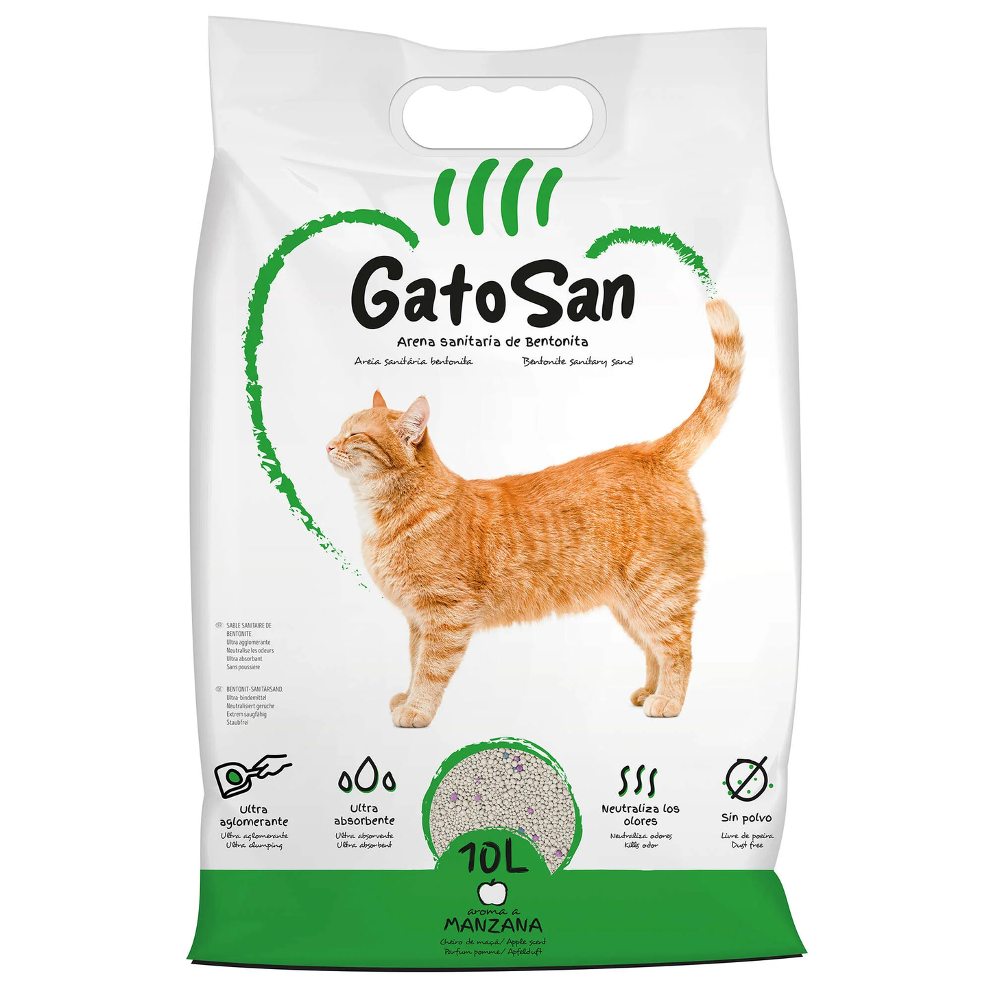 Arena Sanitaria de Bentonita GatoSan Manzana - 10L