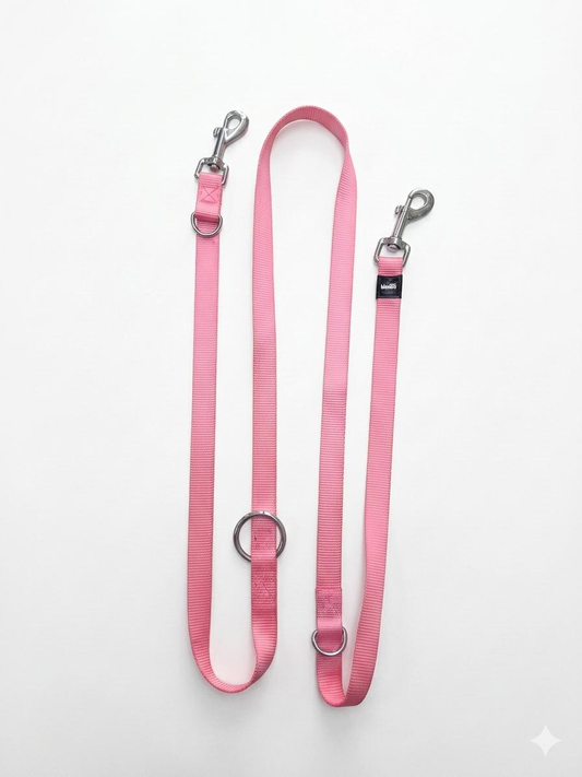Correa Multiposición para Perros Rosa 2m | Adiestramiento y Paseo