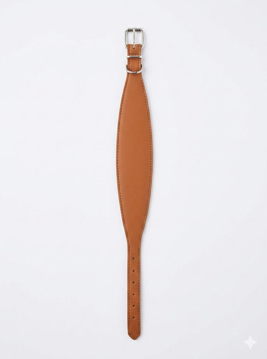 Collar Galgos Arppe, cuero, piel y poliéster 60mm x 50cm color marrón