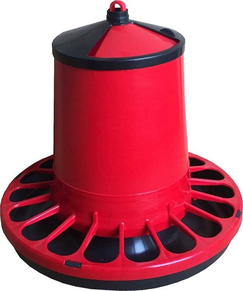 Comedero de Plástico Colgante para Alimentar Aves de Corral Capacidad 8 kg de Pienso