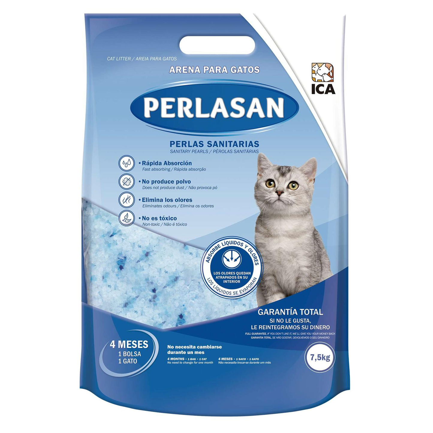 Perlasan Lecho Sanitario para Gatos – 7,5 kg (1 gato – 1 mes)
