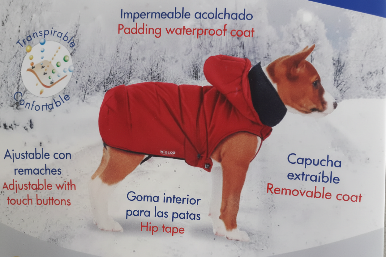 Biozoo Impermeable para Perros Talla 45 con Capucha Extraíble