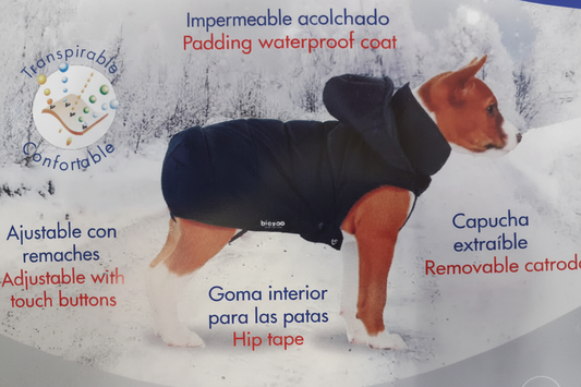 Biozoo Impermeable para Perros Talla 45 con Capucha Extraíble