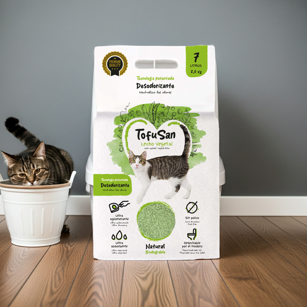 TofuSan Lecho Vegetal de Tofu para Gatos – 21 L (formato ahorro)