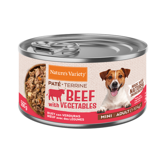 Nature’s Variety Paté Adulto Mini Buey para Perros Mini Adultos – 200 g