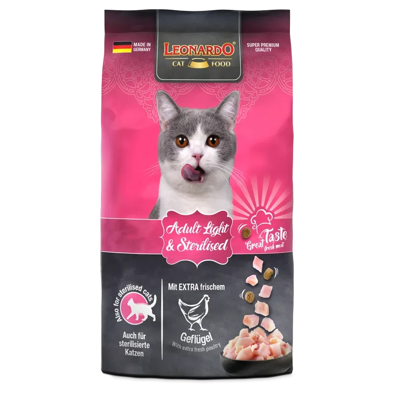 LEONARDO Adult Light & Sterilised 300 g | Pienso para gatos adultos