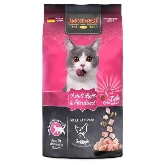 LEONARDO Adult Light & Sterilised 300 g | Pienso para gatos adultos