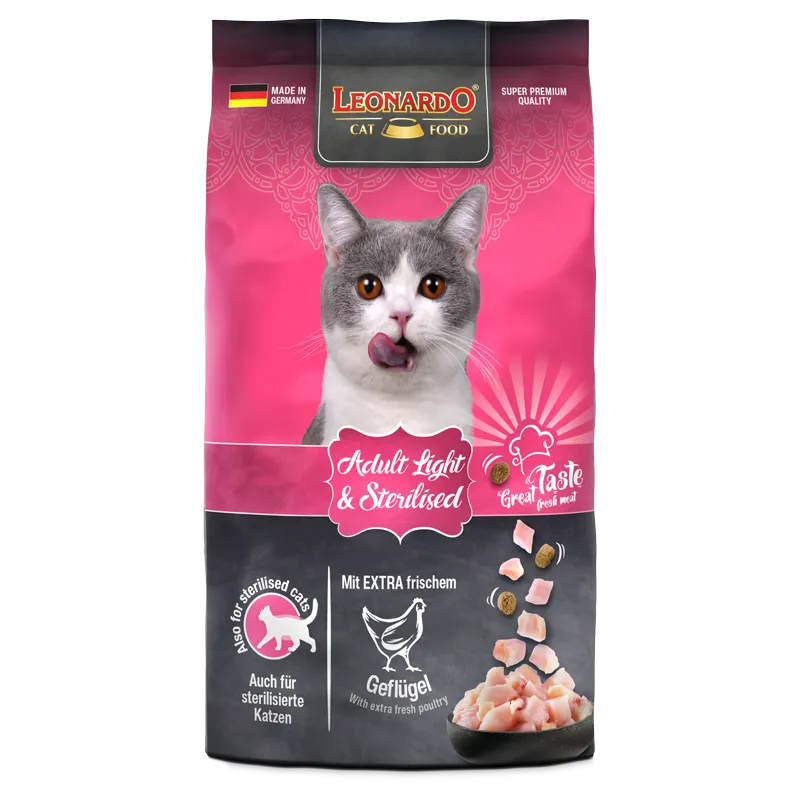 LEONARDO Adult Light & Sterilised 1,8 kg | Pienso para gatos adultos