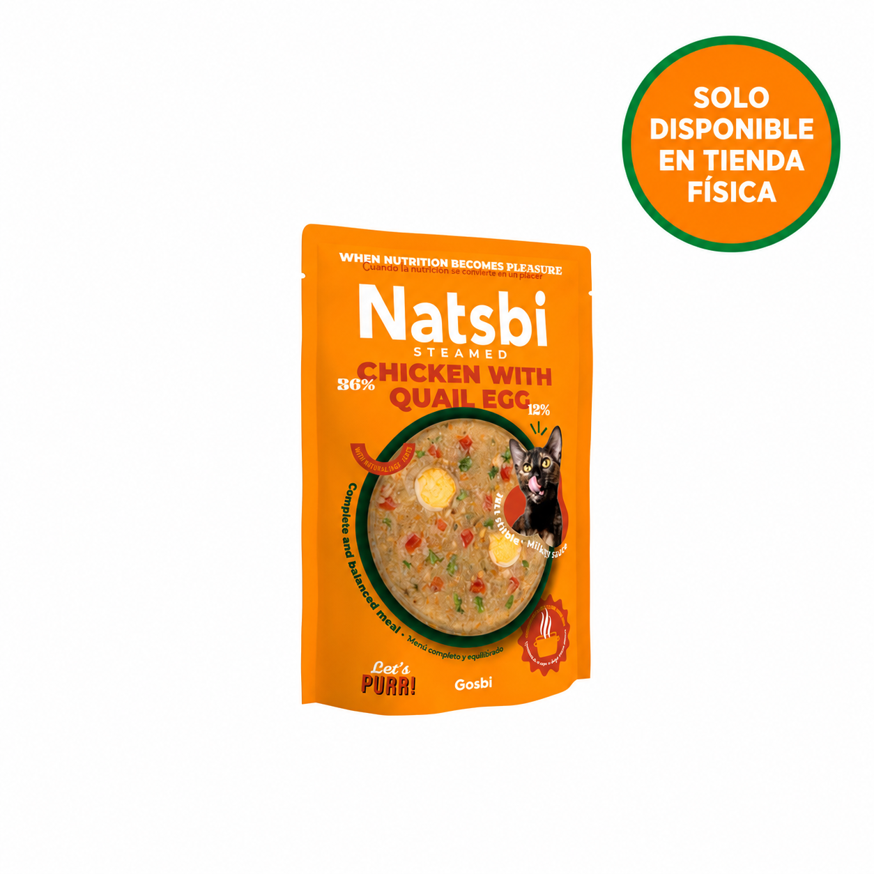 Natsbi Steamed Gravy Cat Pollo con Huevo de Codorniz 80 gr