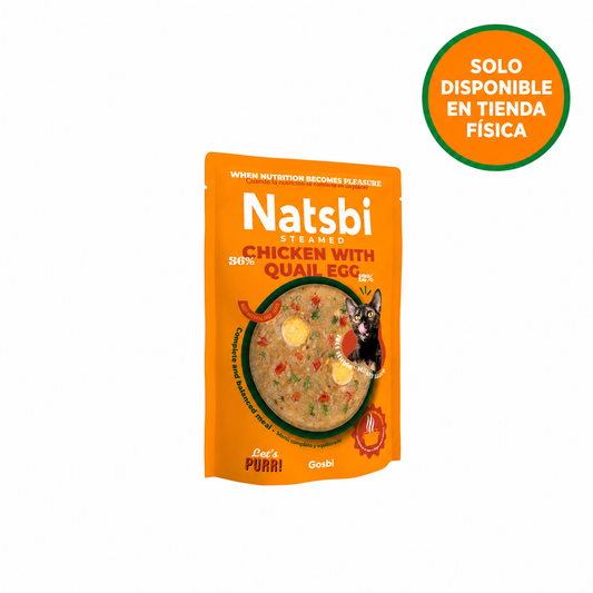 Natsbi Steamed Gravy Cat Pollo con Huevo de Codorniz 80 gr