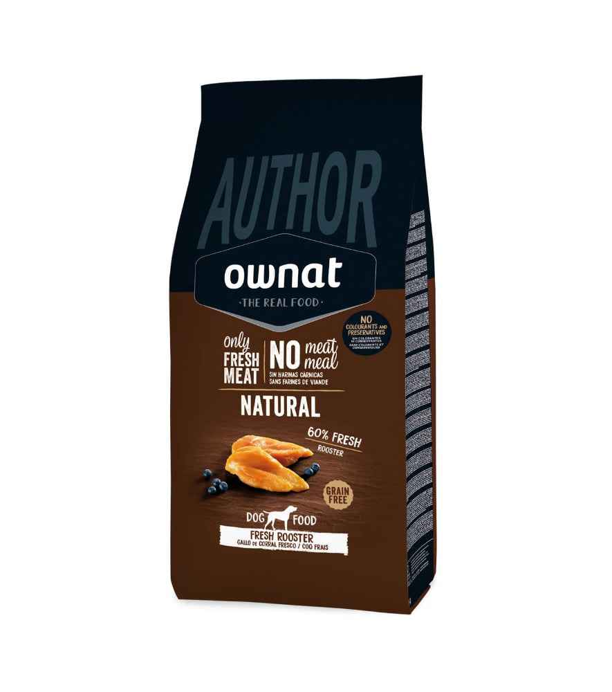 Ownat Author Grain Free Pienso con Gallo de Corral para Perros – 3 kg