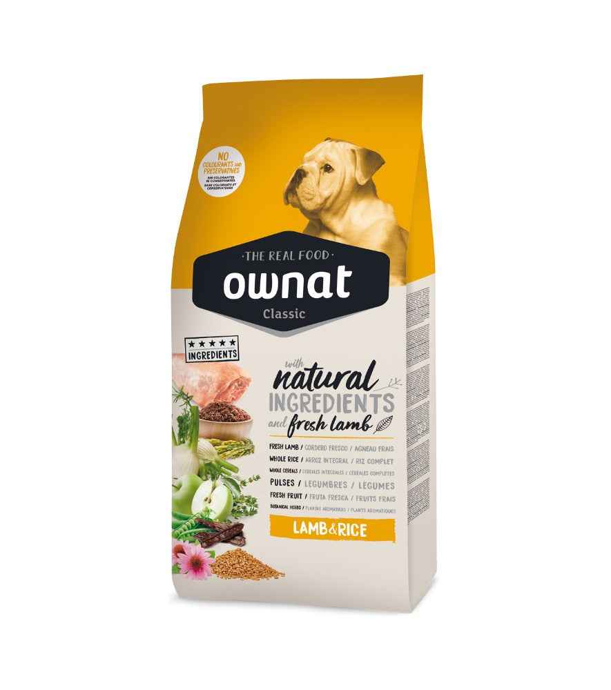 Ownat Classic Pienso con Cordero y Arroz para Perros Adultos – 4 kg