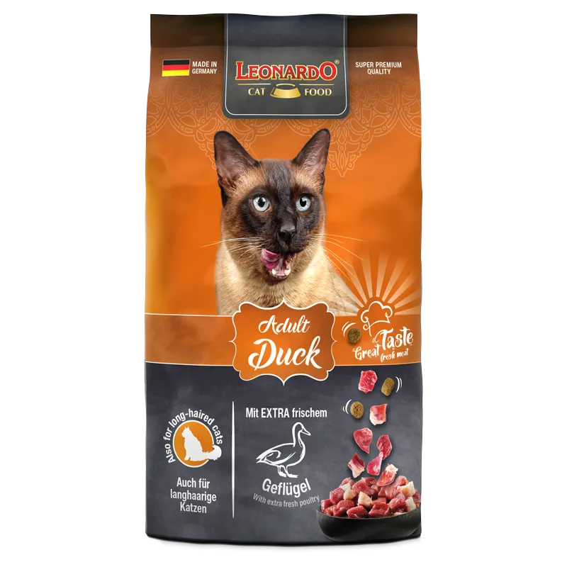LEONARDO Adult Duck 1,8 kg | Pienso para gatos adultos