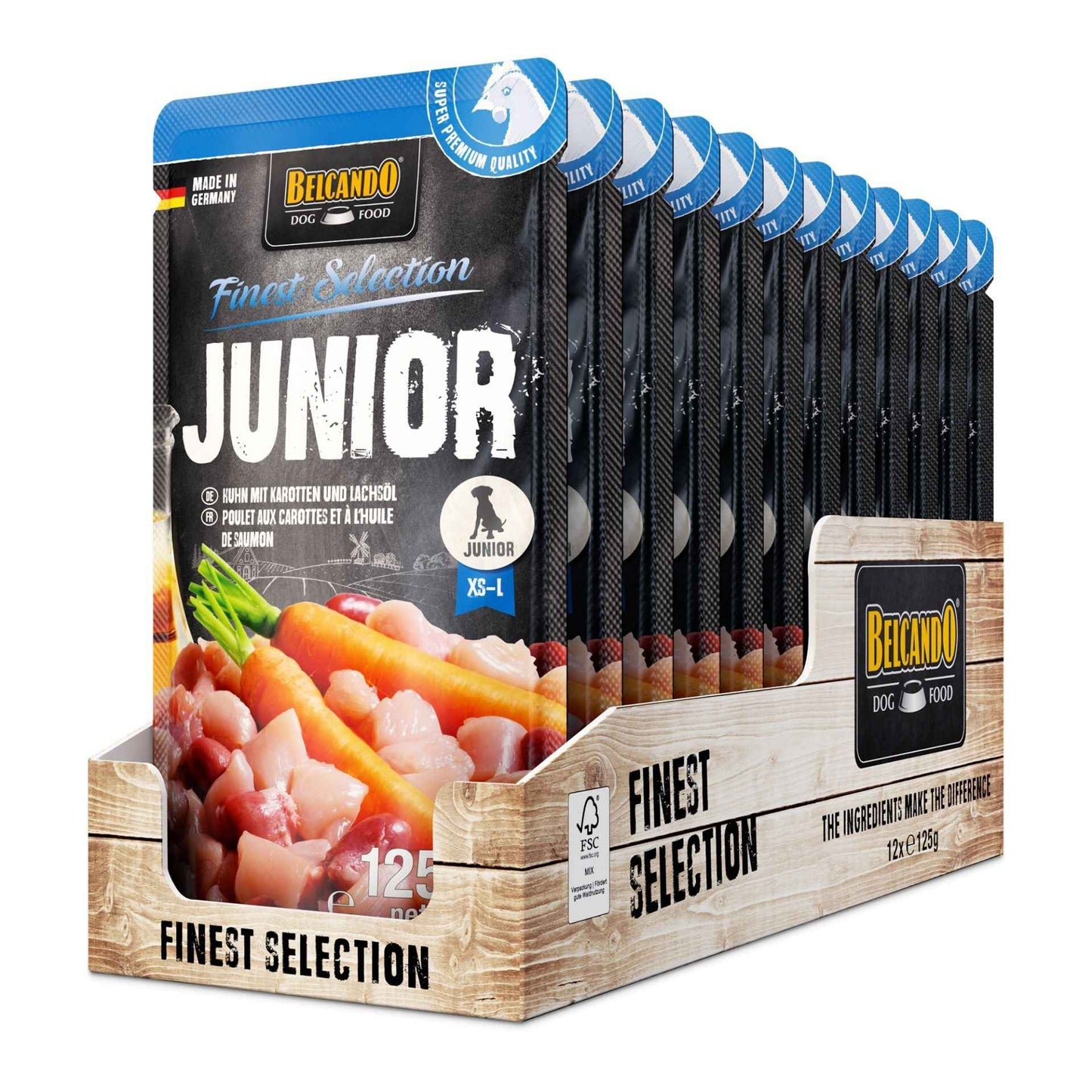 Belcando Finest Selection Junior Pollo con Zanahorias & Aceite de Salmón 125g