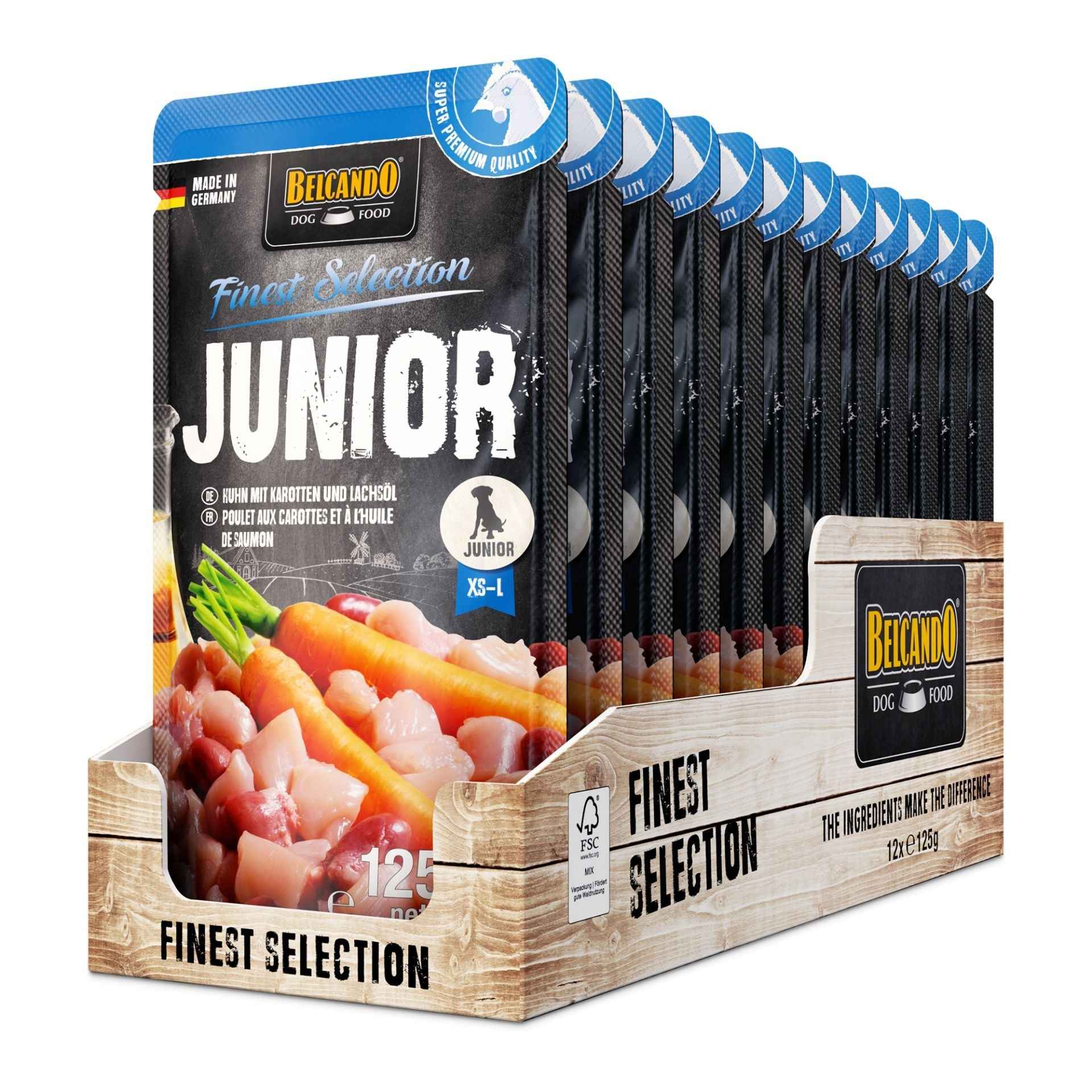 Belcando Finest Selection Junior Pollo con Zanahorias & Aceite de Salmón 125g