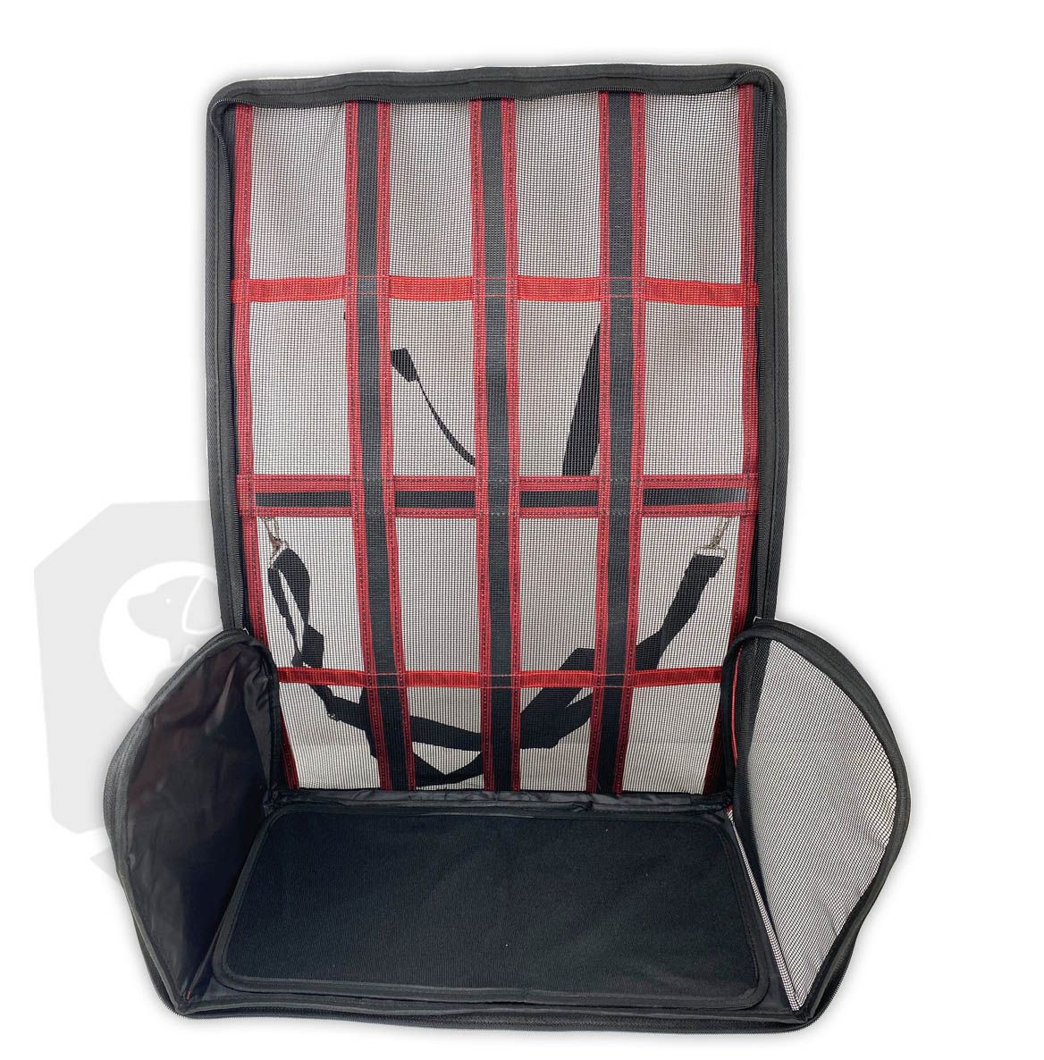 Bolso transporte transpirable rojo talla L interior abierto