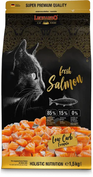 LEONARDO fresh Salmon 1,5 kg | Pienso para gatos adultos