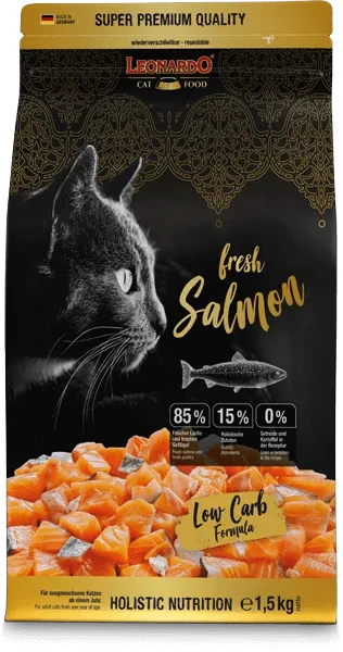 LEONARDO fresh Salmon 1,5 kg | Pienso para gatos adultos