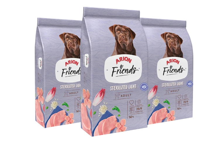 Arion Friends Sterilized Light Pienso para Perros Esterilizados y Control de Peso – 3 kg
