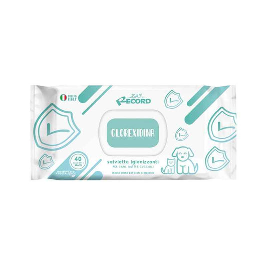 Record Toallitas Higienizantes Clorexidina 40 uds – Perros, Gatos y Cachorros
